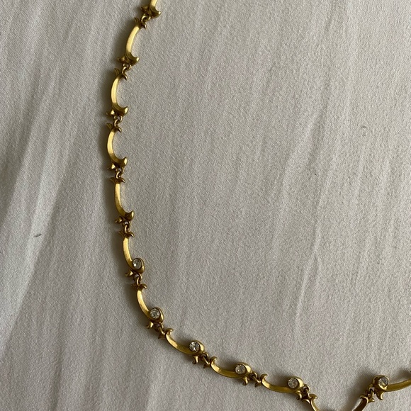 VINTAGE amber and gold and diamond necklace - Picture 5 of 5
